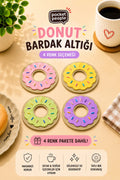 Donut Bardak Altlığı 4'lü Set – Dekoratif Masa Aksesuarı
