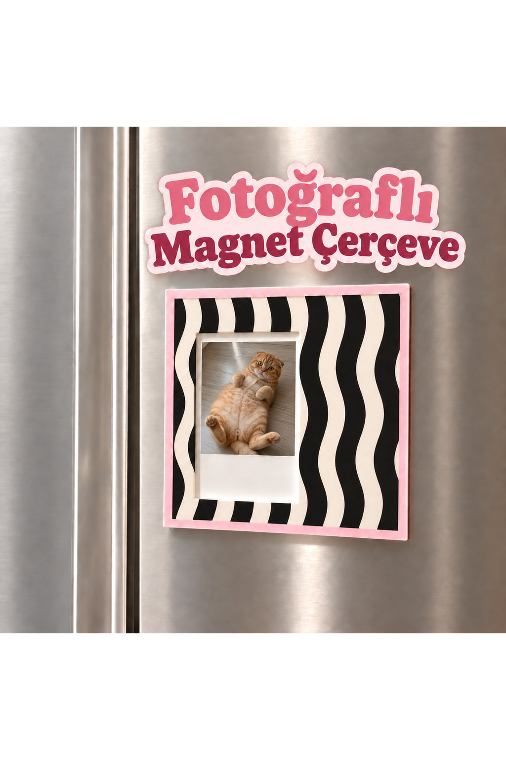 Fotoğraflı Magnet Çerçeve Dalgalı