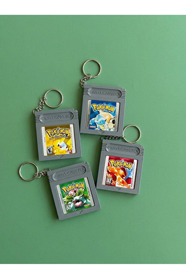 Nintendo Pokemon Retro Oyun Kartuşu Anahtarlık – Gamer Hediyesi