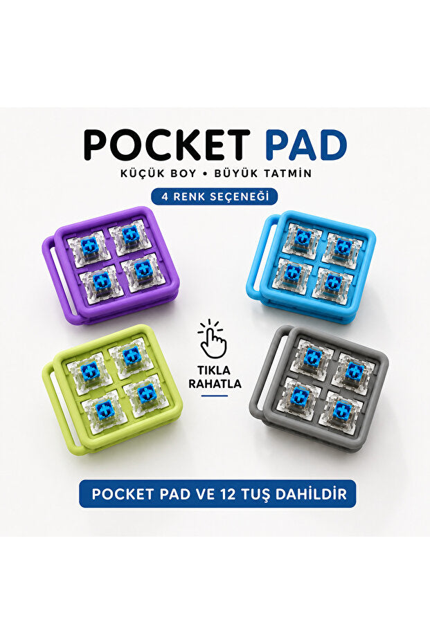 Pocket Pad Mekanik Klavye Clicker Anahtarlık