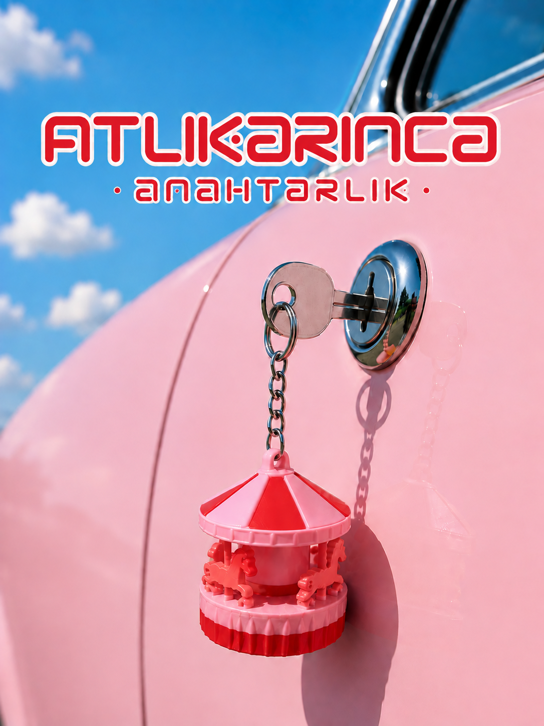 Atlıkarınca Anahtarlık – 3D Carousel Çanta Süsü