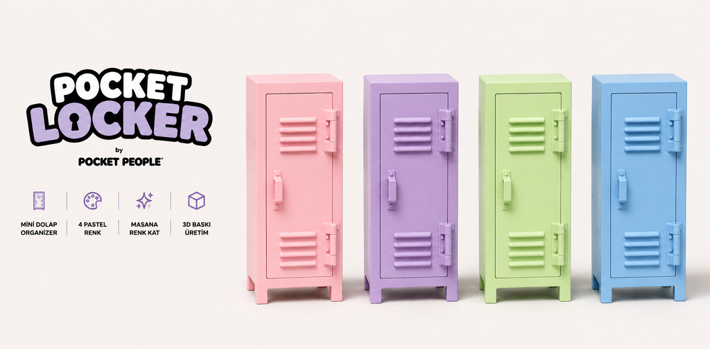 Pocket Locker Mini Masaüstü Dolap Organizer | Dekoratif Mini Locker