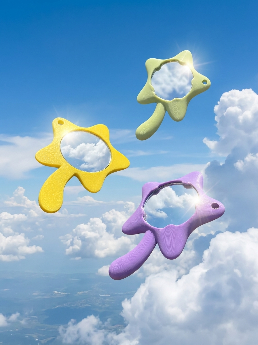 PocketStar Yıldız Cep Aynası Anahtarlık – Mini El Aynası