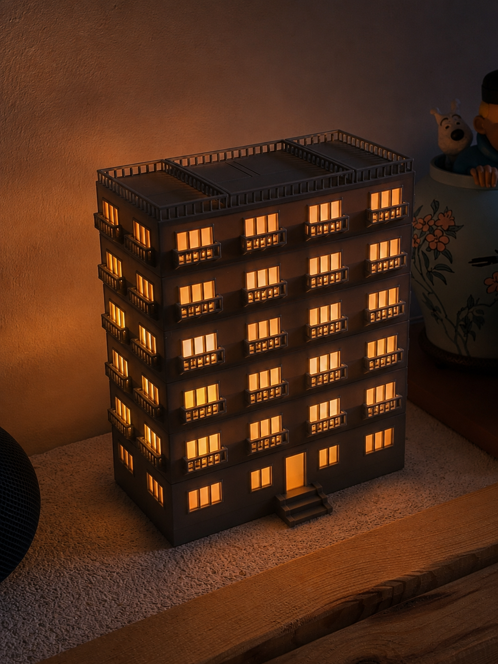 Apartman Lamba – 3D Baskı Dekoratif Masa Lambası & Gece Işığı