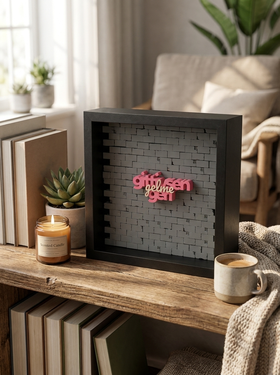 Motto Manifest "Gittiysen Gelme Geri" 3D Duvar Tablosu