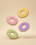 Donut bardak altlığı 4'lü set – dekoratif masa aksesuarı