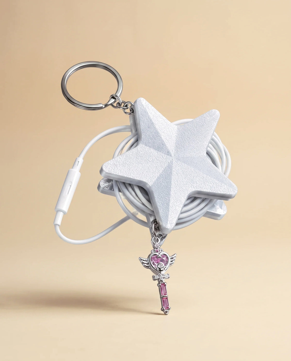 Cable Buddy yıldız kulaklık kablo sarıcı anahtarlık