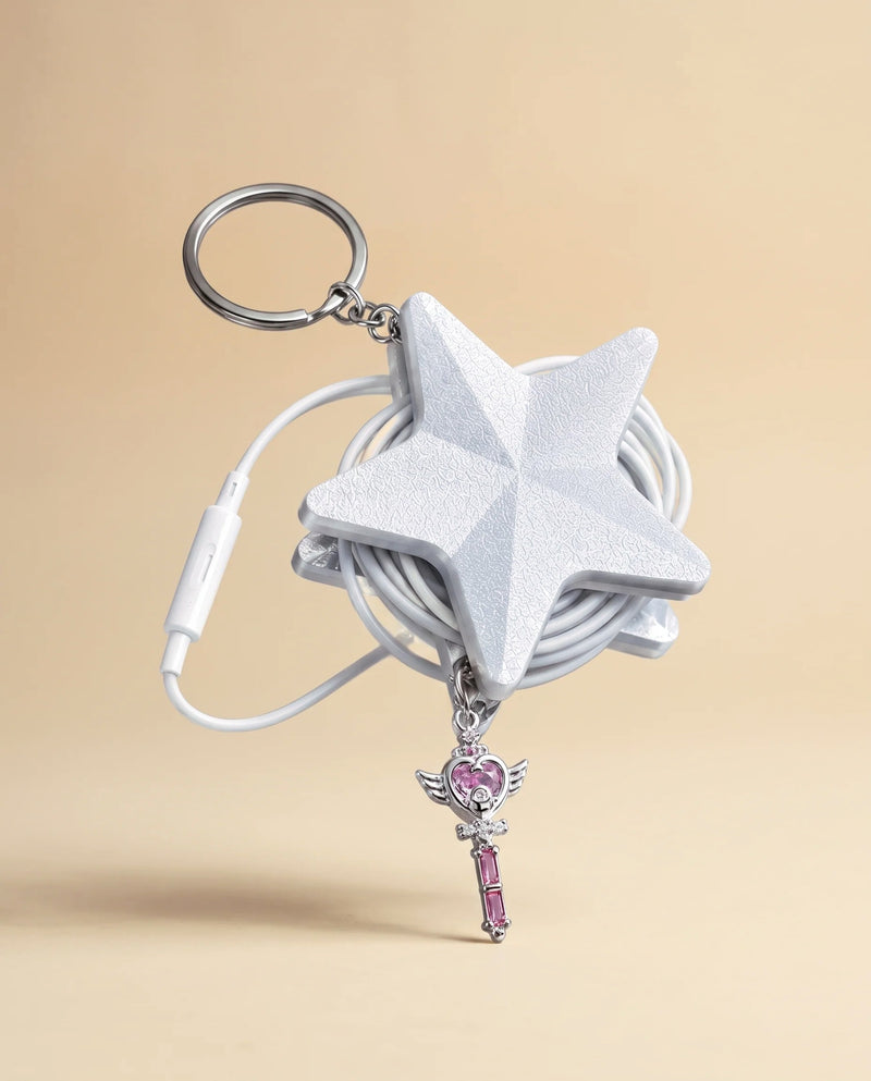 Cable Buddy Yıldız Kulaklık Kablo Sarıcı Anahtarlık & Çanta Charmı