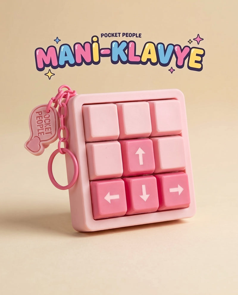 MANİ-KLAVYE Manifest Mini Klavye Clicker Stres Oyuncağı Anahtarlık Charm
