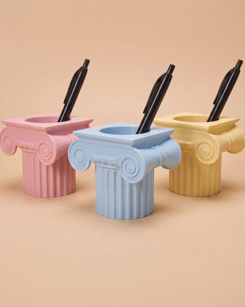 İyonik Sütun Mini Kalemlik Pembe, Mavi ve Sarı
