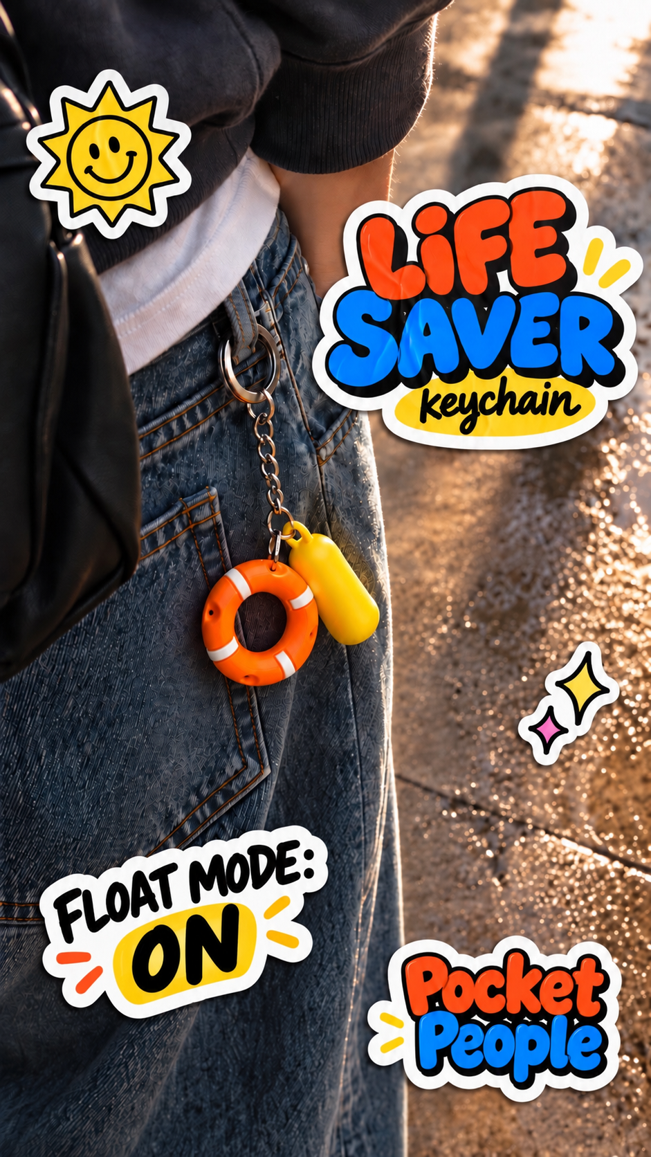 Life Saver Cankurtaran Simidi Anahtarlık – Şamandıra Figürlü 3D Baskı Çanta Süsü, Yaz &amp; Plaj Temalı Hediyelik