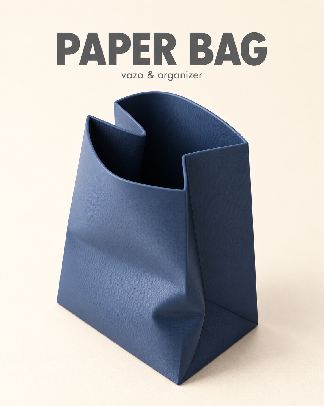 Paper Bag vazo Stone Blue