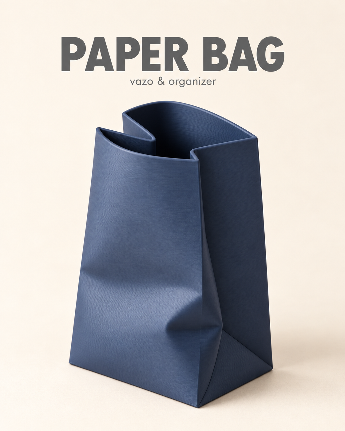 Paper Bag vazo Stone Blue