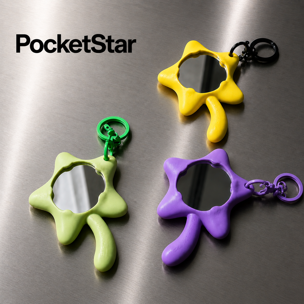 PocketStar Yıldız Cep Aynası Anahtarlık – Mini El Aynası