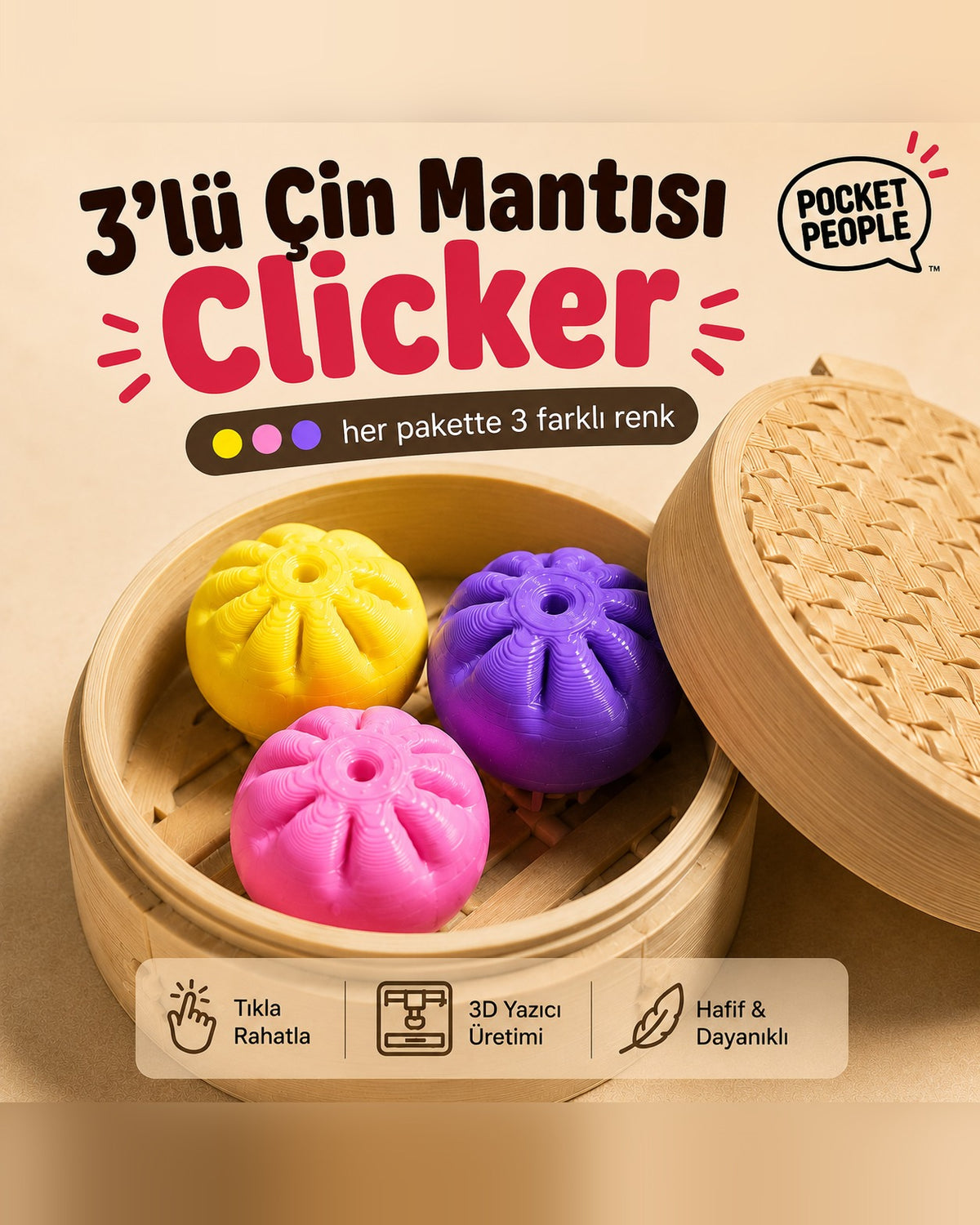3'lü Dumpling Clicker Çin Mantısı – 2. görsel