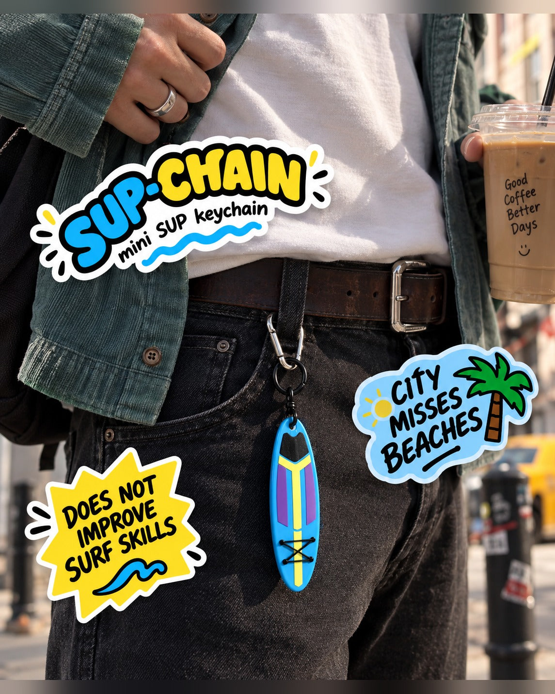 SUP-CHAIN Mini SUP Tahtası Anahtarlık – 3. görsel