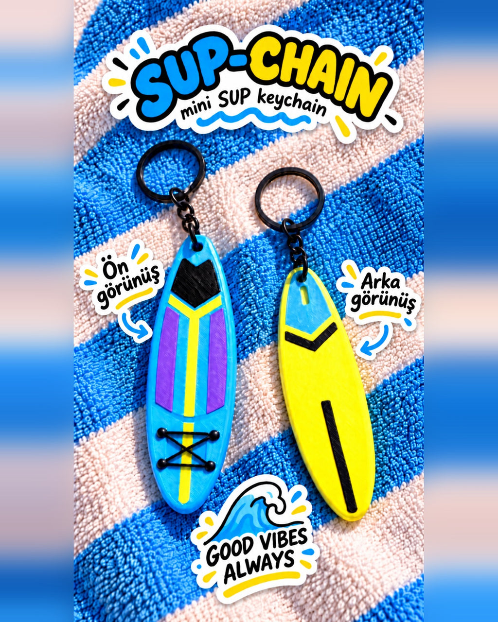 SUP-CHAIN Mini SUP Tahtası Anahtarlık – 5. görsel