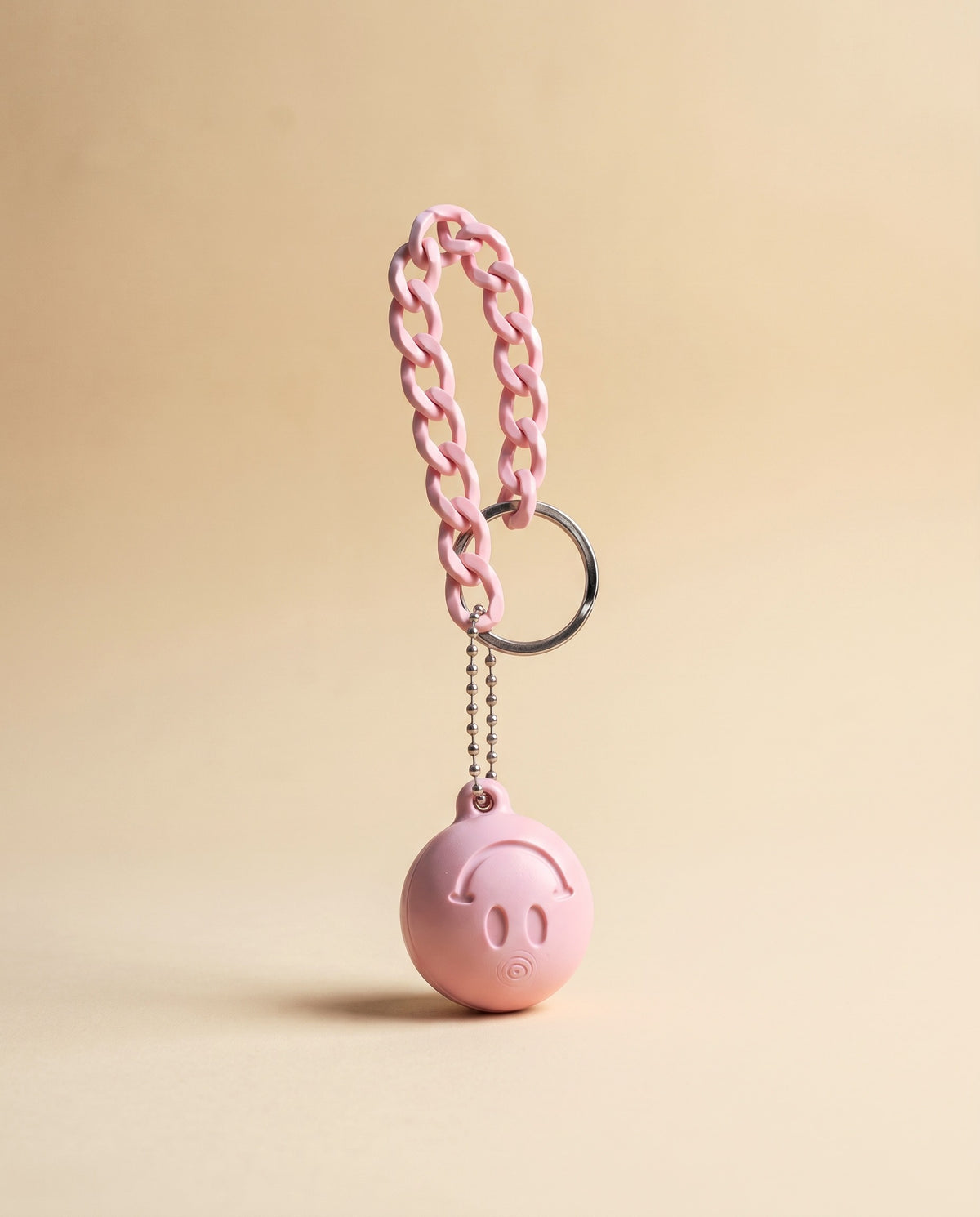 Smile emoji kapsül anahtarlık pembe
