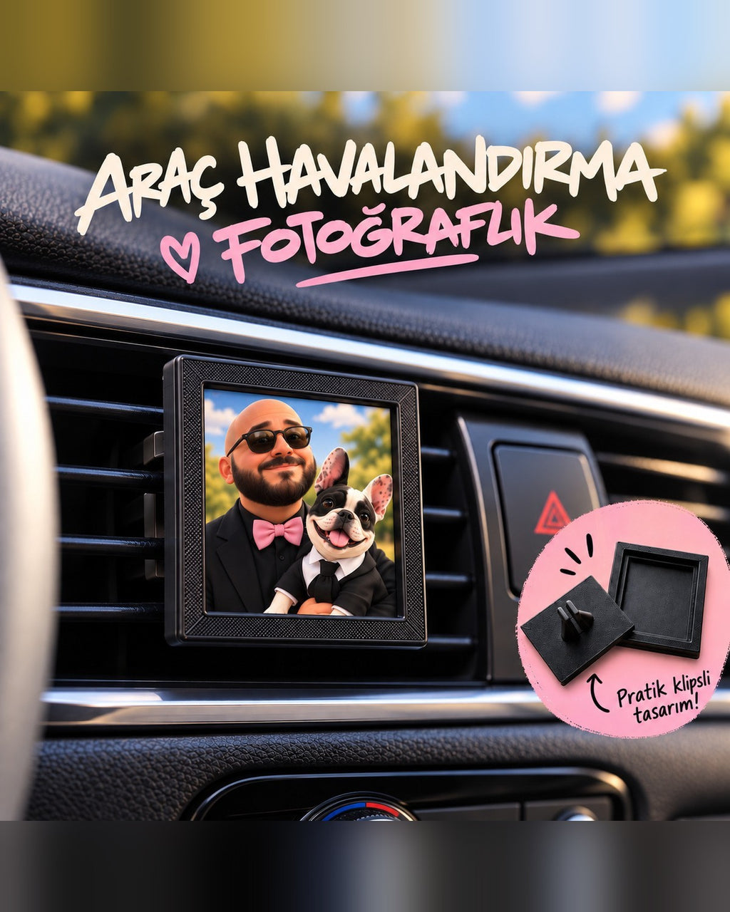 Kişiye Özel Araç İçi Fotoğraf Çerçevesi