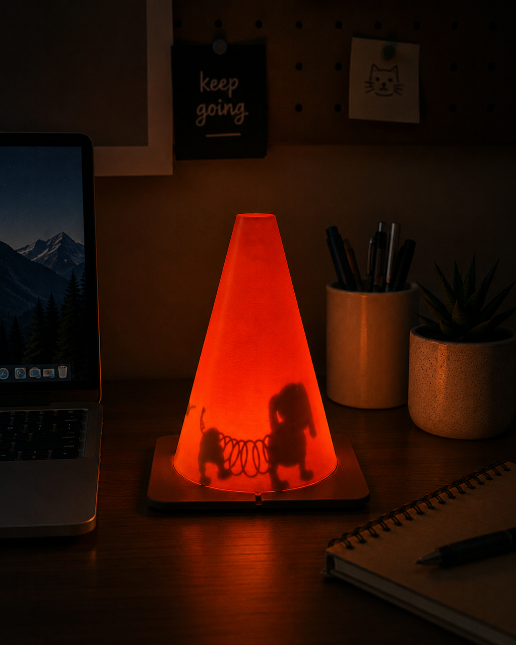 USB LED Masa Lambası – 3 Figürlü Gölge Gece Lambası