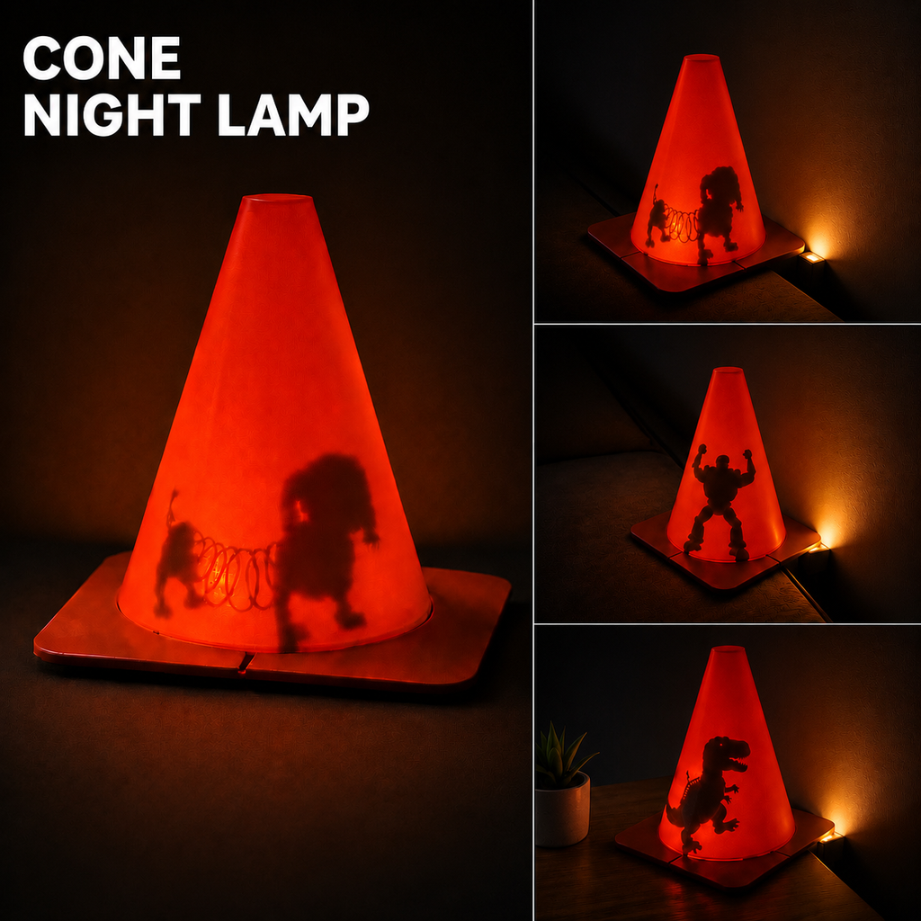 USB LED Masa Lambası – 3 Figürlü Gölge Gece Lambası