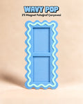 Wavy Pop 2'li magnet fotoğraf çerçevesi mavi mint dalgalı tasarım